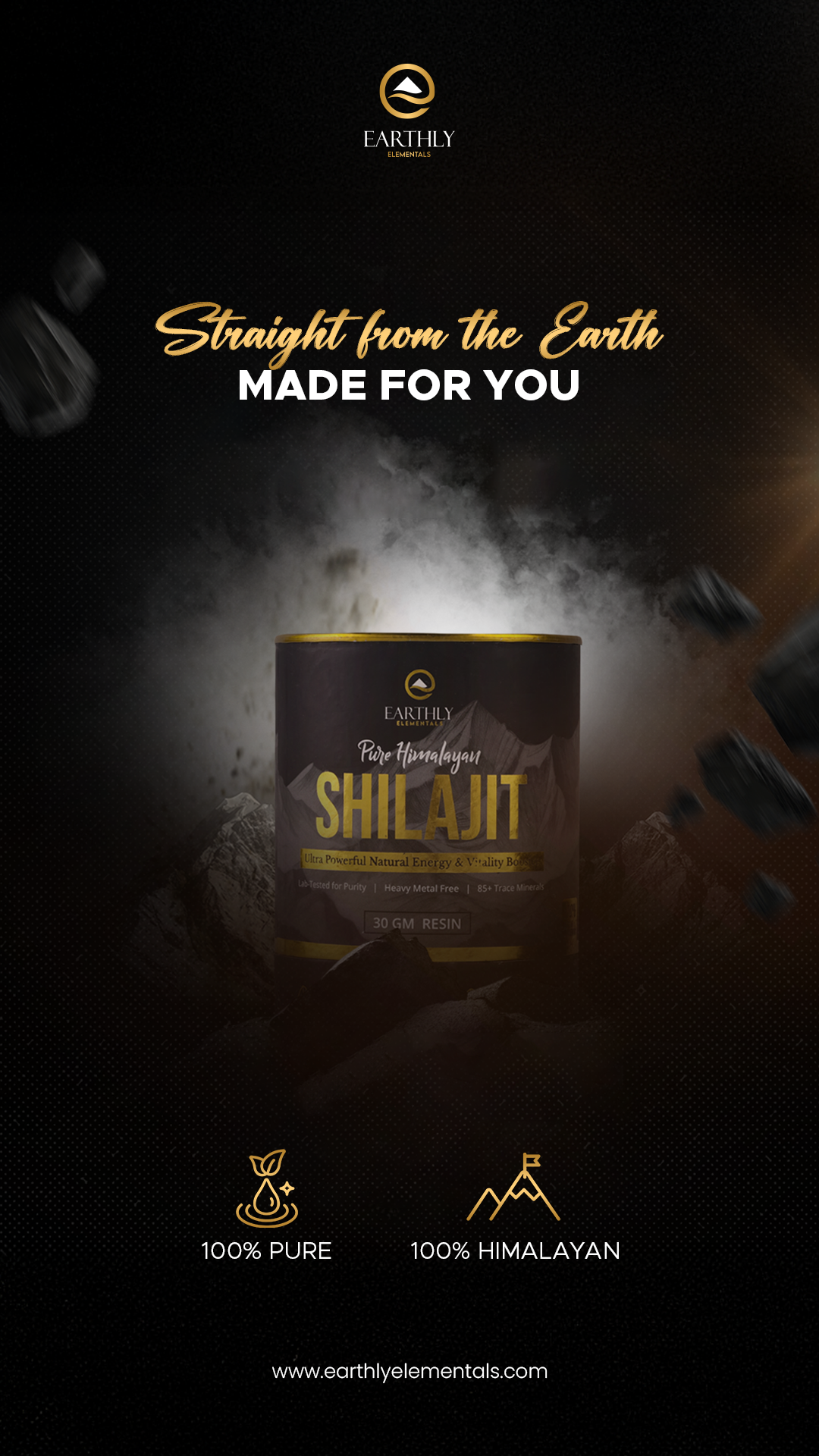 Pure Himalayan Shilajit | 85 Essential Minerals | 2 Month Supply